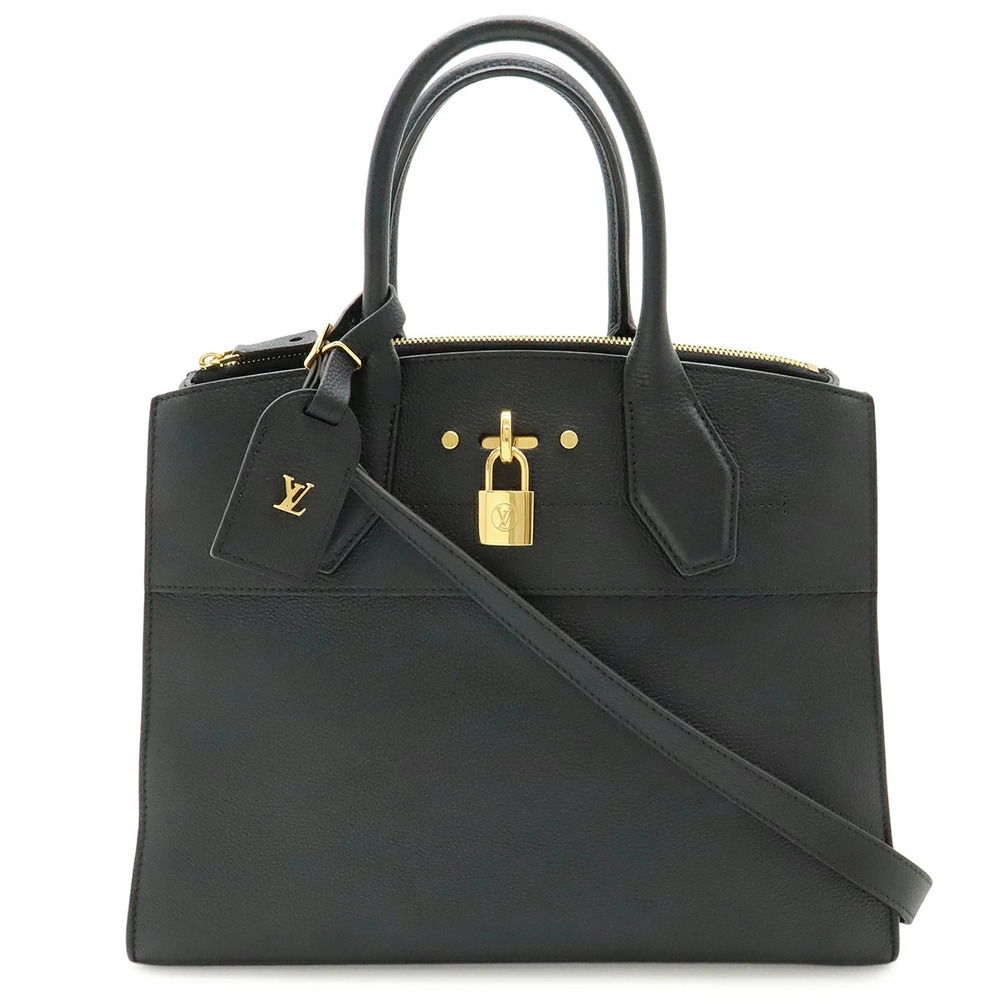 LOUIS VUITTON City Steamer 2way Shoulder Bag Taurillon Leather Noir Black